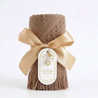 Textured Fringe Hand Towel 13x29 Inch Decorative Guest Towel Gift Ready