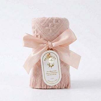 Textured Fringe Hand Towel 13x29 Inch Decorative Guest Towel Gift Ready