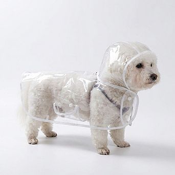 Clear Dog Raincoat Hooded Waterproof Pet Rain Jacket with Leash Hole for Small Medium Dogs