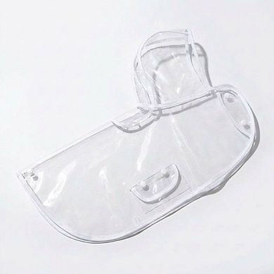 Clear Dog Raincoat Hooded Waterproof Pet Rain Jacket with Leash Hole for Small Medium Dogs
