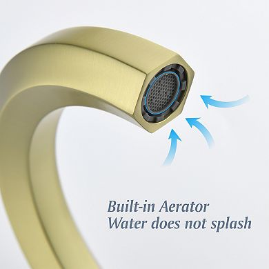 Hexagon 8 in. Widespread Double-Handle 3-Hole Brass Bathroom Sink Faucet With Hose