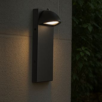 1 Light H11 in Modern Outdoor Integrated LED Wall Light with Dusk-to-Dawn Sensor Minimalist Lines