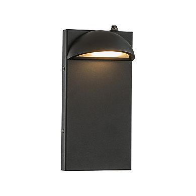 1 Light H11 in. Modern Outdoor Integrated LED Wall Light with Dusk-to-Dawn Sensor Minimalist Lines