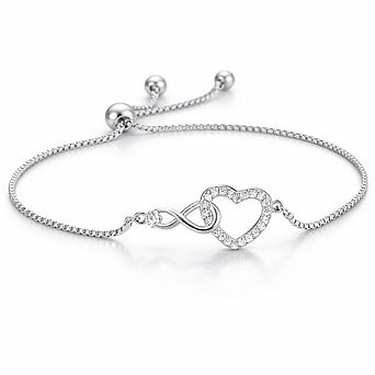 Crystal Infinity Heart Adjustable Bracelet