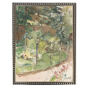 Garden Painting in Silver-Beaded Frame
