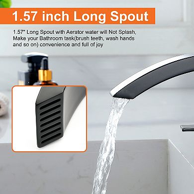 8 in. Widespread 2-Handle Bathroom Faucet With Pop Up Drain for 3-Holes Mount