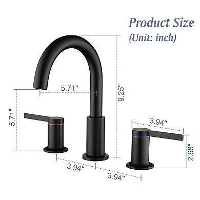 8 in. Widespread Double-Handle Bathroom Sink Faucet With 360° Rotatable Spout