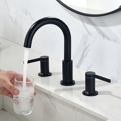 8 in. Widespread Double-Handle Bathroom Sink Faucet With 360° Rotatable Spout
