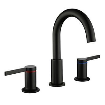8 in Widespread Double-Handle Bathroom Sink Faucet With 360° Rotatable Spout
