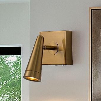 Rechargeable Cordless Wall Sconce USB-C LED Brass Spot Light with Remote and Stepless Touch Dimming