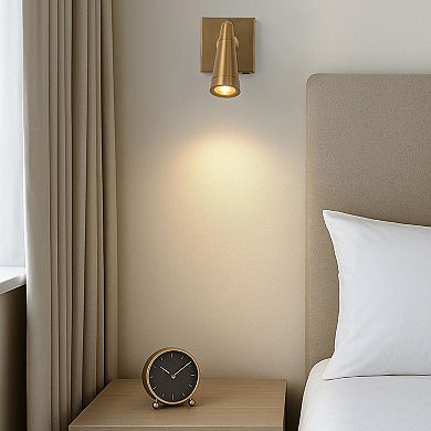 Rechargeable Cordless Wall Sconce USB-C LED Brass Spot Light with Remote and Stepless Touch Dimming