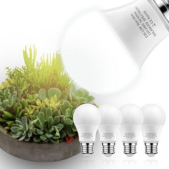Full Spectrum LED Plant Grow Light Bulbs, 11W Equivalent A19 E26 Medium Base for Plants, 4 Pack