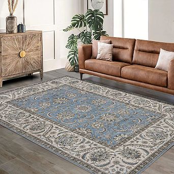 Vintage Distressed Washable Runner, Non-Slip Stain & Fade Resistant Indoor Rug