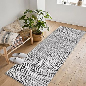 Boho Print Area Rug Ideal For Offices, Living rooms, Bedrooms, Non-shedding and Washable Carpet
