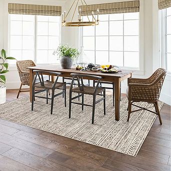 Boho Print Area Rug Ideal For Offices, Living rooms, Bedrooms, Non-shedding and Washable Carpet