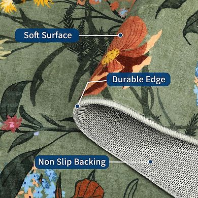 Soft Washable Non-Slip Modern Area Rug, Ultra-Thin Carpet for Home & Office