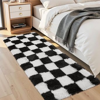 Checkered Non-Slip Rug - Ultra-Soft Non-Shedding Floor Mat for Home & Classroom