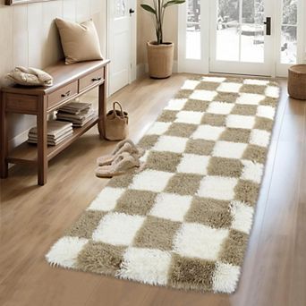 Checkered Non-Slip Rug - Ultra-Soft Non-Shedding Floor Mat for Home & Classroom