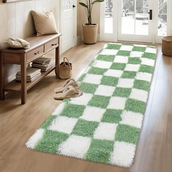 Checkered Non-Slip Rug - Ultra-Soft Non-Shedding Floor Mat for Home & Classroom