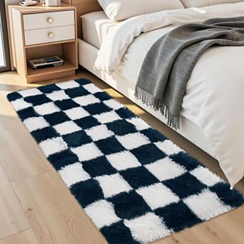 Checkered Non-Slip Rug - Ultra-Soft Non-Shedding Floor Mat for Home & Classroom