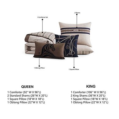 Bebejan Equestrian 100 % Cotton Sateen 5 Piece Reversible Comforter Set