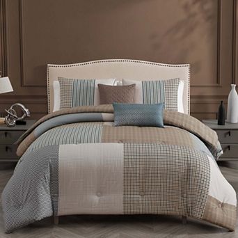 Bebejan Tranquil Patch 100 % Cotton Sateen 5 pc Reversible Comforter Set