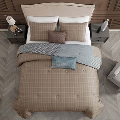 Bebejan Tranquil Patch 100 % Cotton Sateen 5 Piece Reversible Comforter Set