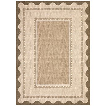 Machine Washable Area Rug, Non-Shedding Low-Pile Non-Slip Stain-Resistant Modern Bordered Carpet