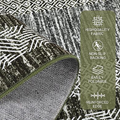 Modern Washable Area Rug, Non-Slip Stain-Resistant Low-Pile Carpet for Home Rooms