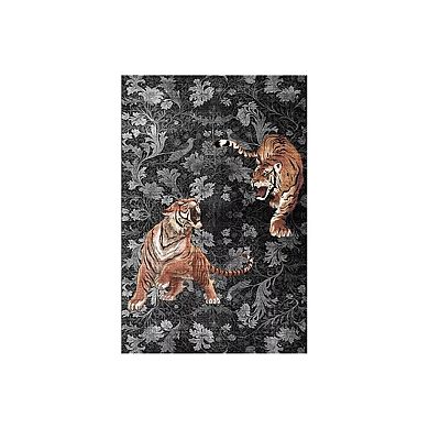 Bedroom Area Rug, Washable, non-slip and low-pile. Features boho floral design, fits bedrooms