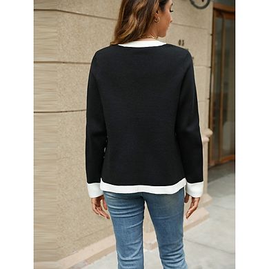 Women's V Neck Cardigan Long Sleeve Sweater Knit Oversized Loose Open Front Coat