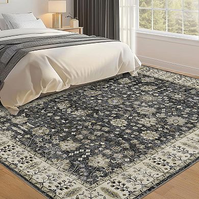 Moroccan Bohemian Rug, Non-Slip Wear-Resistant Easy-Clean Cotton Blend Rug