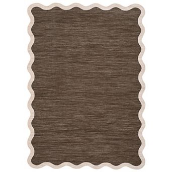 Scalloped Area Rugs, Washable, Non Slip, Ultra Soft, Low Pile, for Bedroom Living Room Nursery