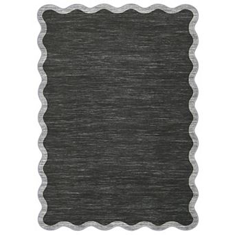 Scalloped Area Rugs, Washable, Non Slip, Ultra Soft, Low Pile, for Bedroom Living Room Nursery