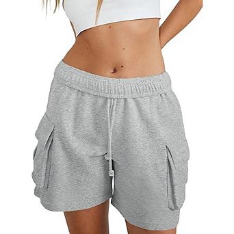Women's Elastic Waist Cargo Loose Shorts