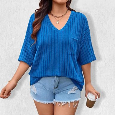 Women's Plus Size Short Sleeve V Neck T Shirts Summer Casual ...