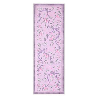 Floral Washable Area Rug for Living Room, Botanical Print Carpet Indoor Farmhouse