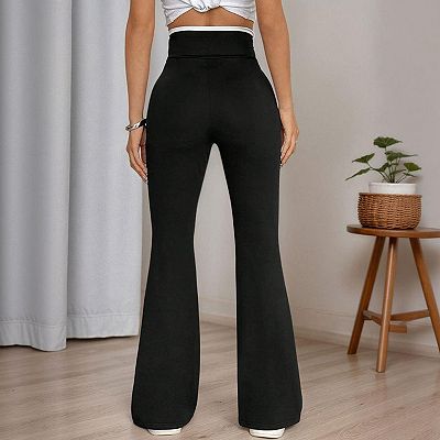 high waisted flared dress pants Womens High Waisted Flare Pants Work Business Casual Wide Leg Pant Dressy  Elegant Office Stretch Vintage Comfy Slacks at Amazon Women's Clothing store