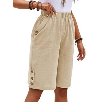 Women's Short Straight Leg Casual Shorts with Pockets