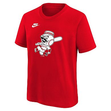 Youth Nike Red Cincinnati Reds Cooperstown Collection Team Logo T-Shirt