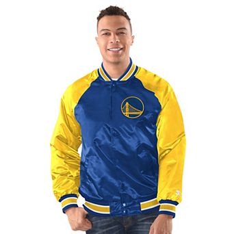 Men's Starter Royal/Gold Golden State Warriors Inductee Raglan Full-Snap Varsity Jacket
