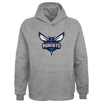 Youth Outerstuff Gray Charlotte Hornets Primary Logo Pullover Hoodie