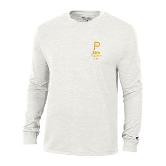 Men's Champion White Pittsburgh Pirates Cooperstown Winning Tradition Tri-Blend Long Sleeve T-Shirt