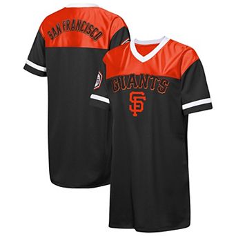 Girls Youth Outerstuff Black San Francisco Giants Big League Cheer V-Neck T-Shirt Dress