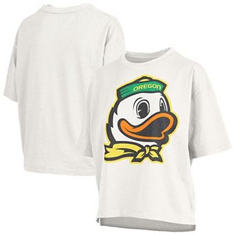 Women's Pressbox White Oregon Ducks Big Canvas Puff Castillo Motley Slub T-Shirt