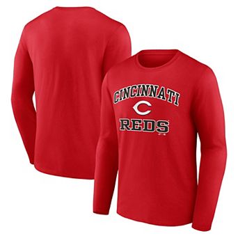 Men's Logo Athletic Red Cincinnati Reds Heart & Soul Long Sleeve T-Shirt