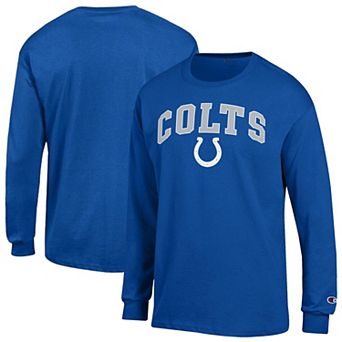 Men's Champion Royal Indianapolis Colts Arch Over Logo Long Sleeve T-Shirt