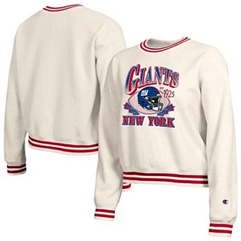 Women's Champion Cream New York Giants Reverse Weave Fleece Sweatshirt