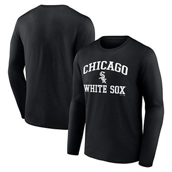 Men's Logo Athletic Black Chicago White Sox Heart & Soul Long Sleeve T-Shirt