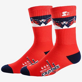 Unisex Starter Washington Capitals Team Color Two-Stripe Crew Socks